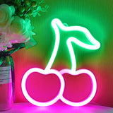 TONGER®Pink & Green Cherry Shape LED Neon