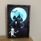 TONGER® Halloween Skelton Wall Art Picture With Light