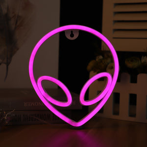 TONGER® Pink Alien Wall LED Neon Light Sign