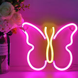 TONGER® Pink & Warm White Butterfly Wall LED neon light Sign