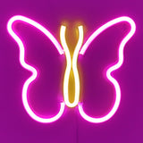 TONGER® Pink & Warm White Butterfly Wall LED neon light Sign