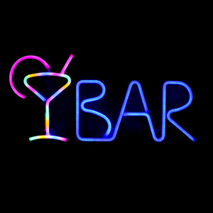 TONGER® Blue&Pink BAR Juice Wall Neon Sign