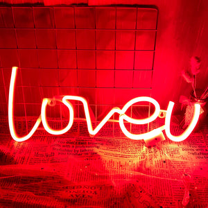 TONGER® Red Loveu LED Wall Neon Sign