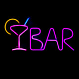 TONGER®Pink&Blue&Yellow BAR Juice Wall Neon Sign