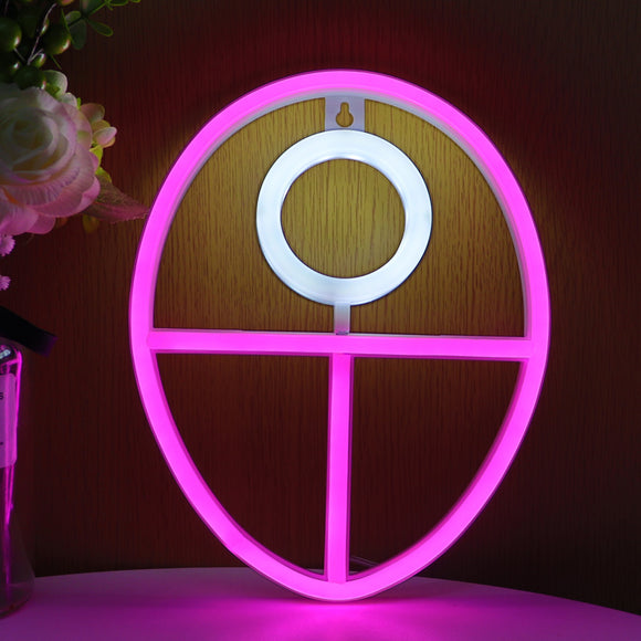 TONGER® Pink &White Squid Game Icon LED Wall Neon Sign