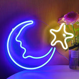 TONGER®Moon With Star LED Neon Sign