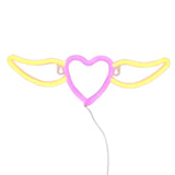 TONGER® Pink & Warm White Angle Wings Wall LED Neon Light Sign