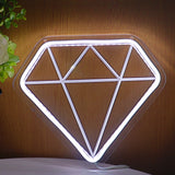 TONGER®White Diamond  Wall Neon Sign