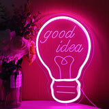 TONGER® Pink Good Idea In Bulb LED Neon