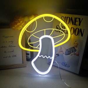 TONGER®Small Yellow Mushroom LED Neon Sign