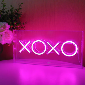 TONGER®Pink XOXO Box LED Neon Sign