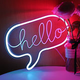 TONGER® Blue & Pink Hello Wall LED Neon Sign