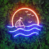 TONGER® Sea With Boat LED Neon Sign
