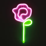 TONGER® Pink & Green Flower Wall LED Neon Light Sign