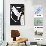 TONGER® Dance with pigeons Art Glowing Wall Light Painting