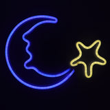 TONGER®Moon With Star LED Neon Sign