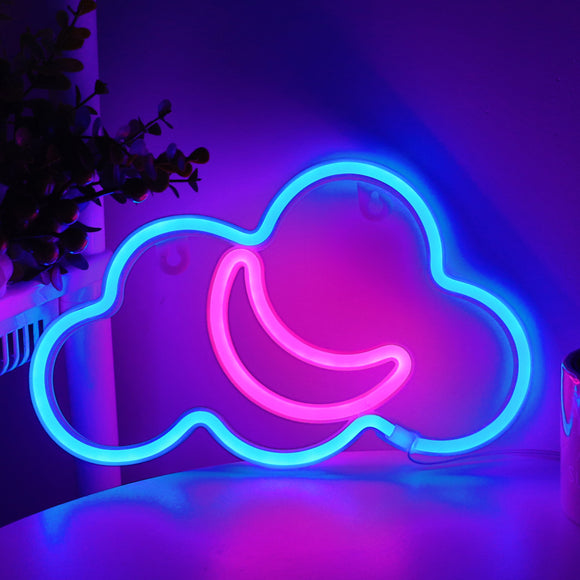 TONGER®  Cloud With Moon LED Wall Neon Light