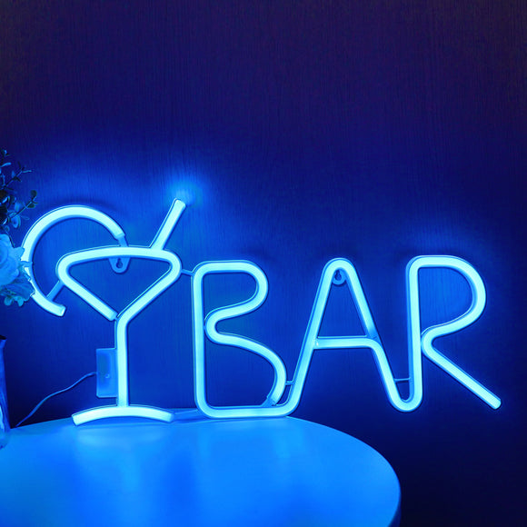 TONGER® Blue BAR Juice Wall Neon Sign