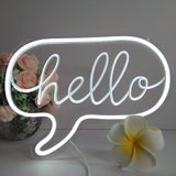 TONGER®White Hello Wall Neon Sign