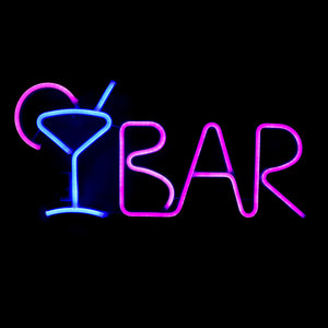 TONGER®Pink&Blue BAR Juice Wall Neon Sign