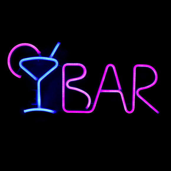 TONGER®Pink&Blue BAR Juice Wall Neon Sign