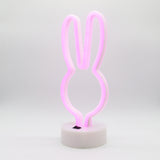 TONGER® Pink Rabbit Table LED Neon Light