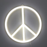 TONGER® White Peace Symbol Wall LED neon light Sign