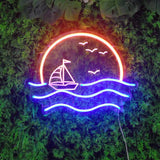 TONGER® Sea With Boat LED Neon Sign