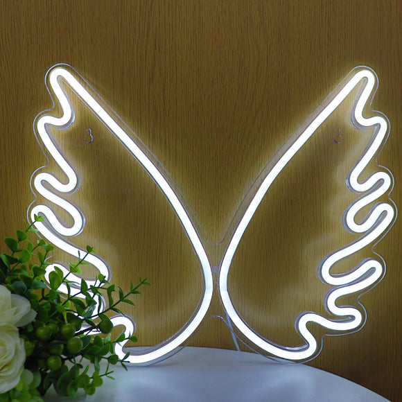 TONGER® White Wings Wall LED Neon Sign