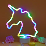 TONGER® Colorful Unicorn Table LED Neon Light
