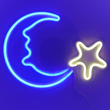 TONGER®Moon With Star LED Neon Sign