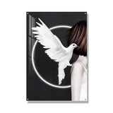 TONGER® Dance with pigeons Art Glowing Wall Light Painting