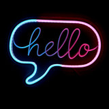 TONGER® Blue & Pink Hello Wall LED Neon Sign