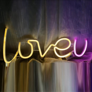 TONGER®Warm White&Pink Loveu LED Wall Neon Sign