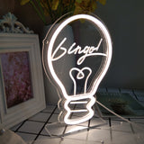 TONGER®White Bingo In Bulb Table Neon Sign