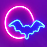 TONGER® Moon With Bat LED Neon Sign