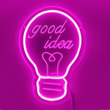 TONGER® Pink Good Idea In Bulb LED Neon