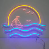 TONGER® Sea With Boat LED Neon Sign