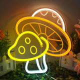 TONGER®Golden & Lemon Yellow & White Mushroom LED Neon Sign