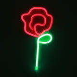 TONGER® Red & Green Flower Wall LED Neon Light Sign