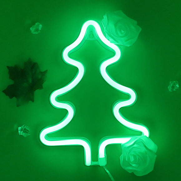 TONGER® Green Christmas Tree Wall LED Neon Light Sign