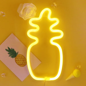 TONGER® Yellow Pineapple Wall LED Neon Light Sign