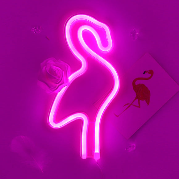 TONGER® Pink Flamingo Wall LED Neon Light Sign