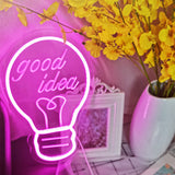 TONGER® Pink Good Idea In Bulb LED Neon