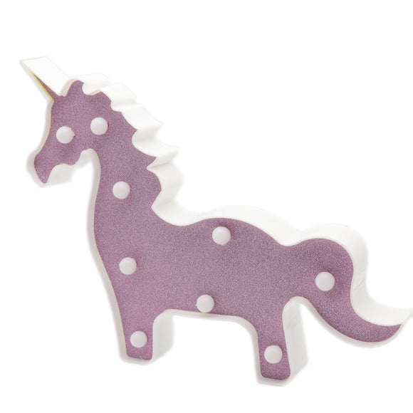 TONGER® Glitter Pink Unicorn Marquee Light