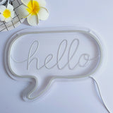 TONGER®White Hello Wall Neon Sign