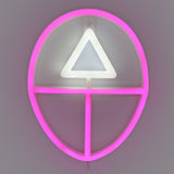 TONGER®Pink&White Squid Game Icon LED Wall  Neon