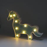 TONGER® Glitter Blue-Green Unicorn Marquee Light