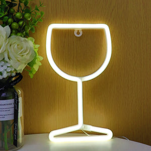 TONGER®White Goblet  LED Neon Sign