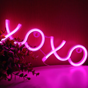 TONGER® Pink XOXO Wall LED Neon Light Sign